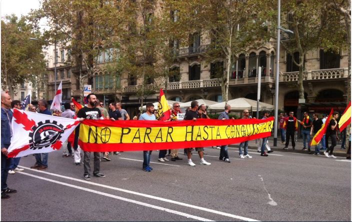Enfrentamientos en Barcelona por celebración del Día de la Hispanidad