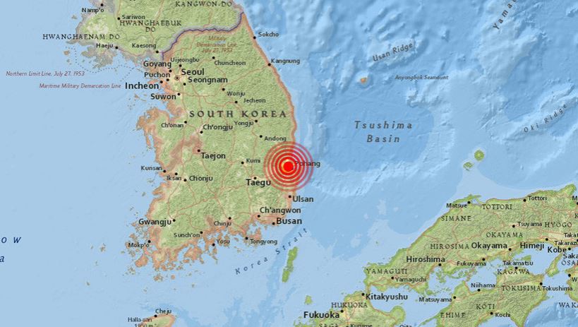 Un sismo de magnitud 5,5 se registra en el sureste de Corea del Sur