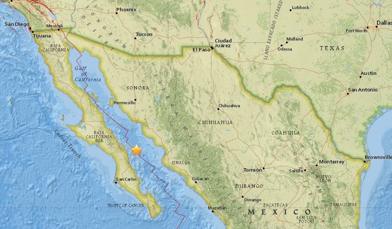 Se registra sismo de magnitud 6,3 en Baja California Sur, México