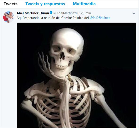 Abel Martínez “seco como esqueleto” a espera de reunión Comité Político PLD