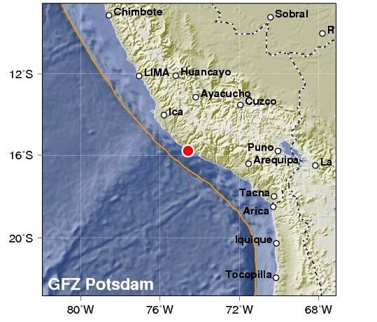 Tres sismos, de magnitudes 5 y 4,5, sacuden a Perú