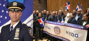 NUEVA YORK._ Fausto Pichardo, subjefe de patrulleros del NYPD, se aferra a sus tradiciones dominicanas, incluyendo la bachata, mangú y morir soñando. A la derecha con oficiales de la Asociación de Policías Dominicanos en NY (NYDO).  (Fotos fuente externa).