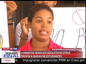 Aumentos servicios educativos UTESA provoca quejas de estudiantes