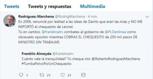 Se arma la de Troya entre Rodríguez Marchena y Franklin Almeyda por Twitter