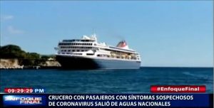 Crucero con pasajeros con síntomas sospechosos de coronavirus salió de aguas nacionales