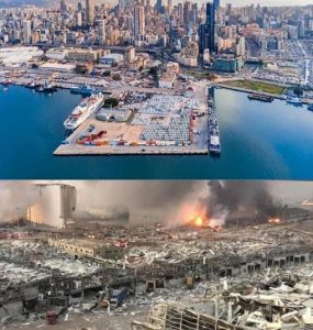 Fotos: impactante antes y después de la explosión en el puerto de Beirut