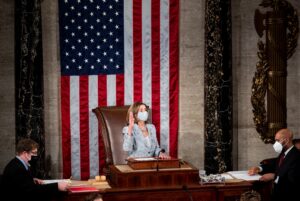 La demócrata Nancy Pelosi resultó este domingo reelegida como presidenta de la Cámara de Representantes de EE.UU. EFE/EPA/Bill Clark / POOL