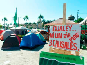 Disminuye activismo en campamento tres cáusales frente al Palacio Nacional