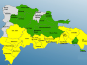 COE mantiene 14 provincias en alerta amarilla y 12 en alerta verde