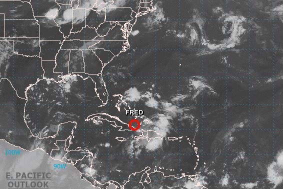 Depresión tropical Fred se desplaza cerca del oriente de Cuba