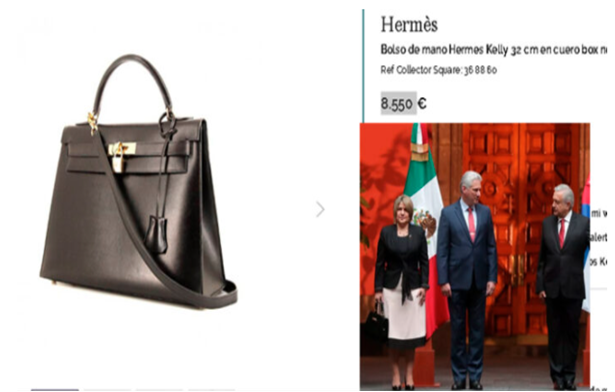 Primera dama de Cuba porta bolso “Hermés” con un valor de €8,550