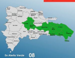 COE emite alerta verde para ocho provincias del país