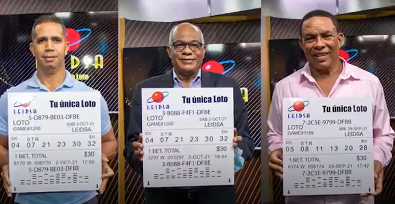 LEIDSA entrega 36 millones de pesos a tres nuevos ganadores de la LOTO