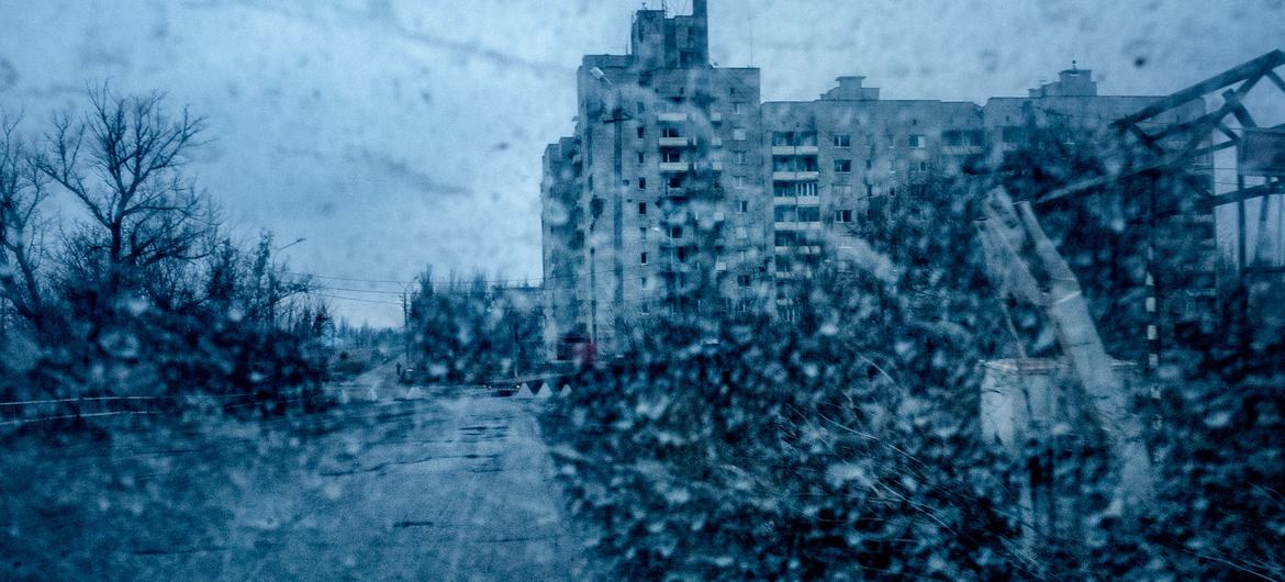 Un edificio destruido en Avdiivka, Donetsk, en Ucrania