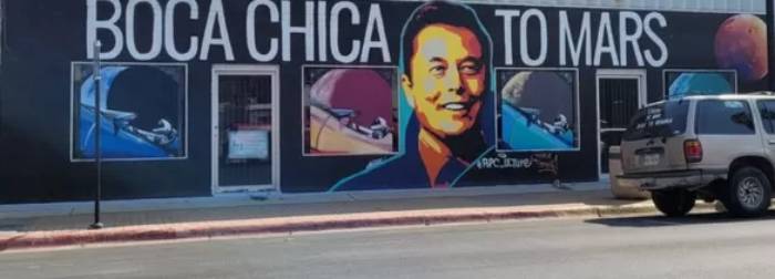 De Boca Chica a Marte: el mural que homenajea a Elon Musk