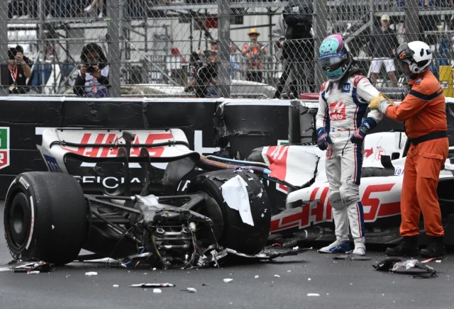 Así quedó el carro de Mick Schumacher tras accidente en el Gran Premio de Mónaco