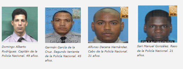 Agentes de la Policía actuantes en el caso David de los Santos. Ministerio Público presentó cargos contra ellos
