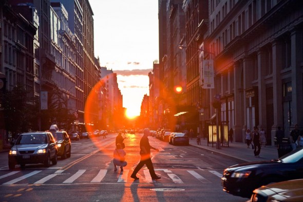 El "Manhattanhenge", la puesta de sol más fotografiada de Nueva York