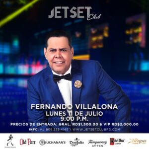 Fernando Villalona se presenta este lunes 11 en el Jet Set